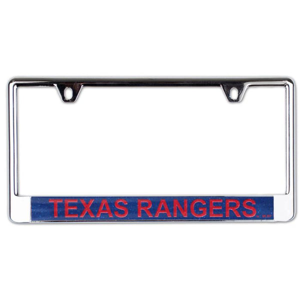 Wholesale-Texas Rangers GLITTER Lic Plate Frame B/O Printed