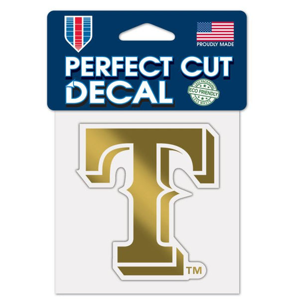 Wholesale-Texas Rangers GOLD Decal Metallic 4" x 4"