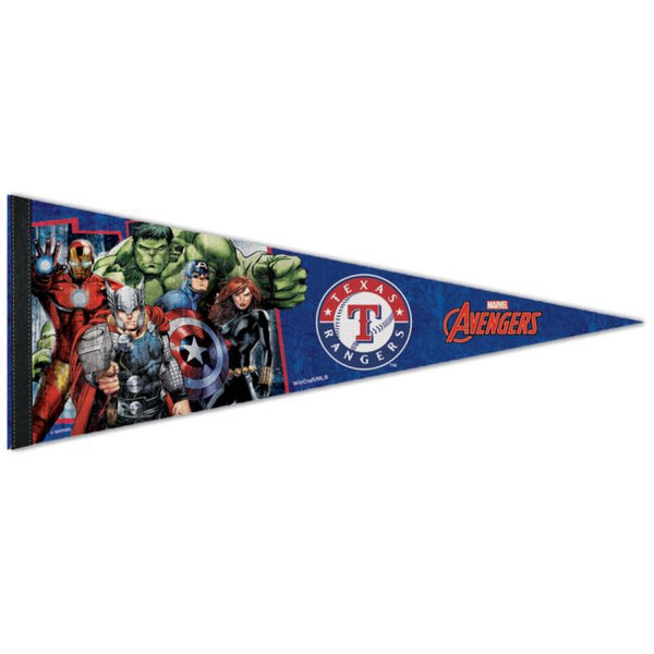 Wholesale-Texas Rangers / Marvel (c) 2021 MARVEL Premium Pennant 12" x 30"