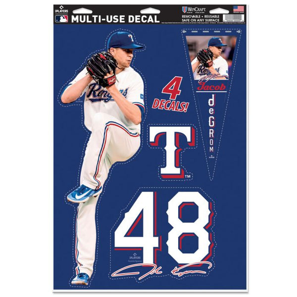 Wholesale-Texas Rangers Multi Use Decal 11" x 17" Jacob deGrom