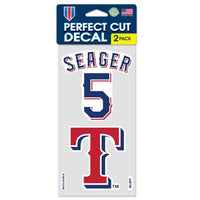 Wholesale-Texas Rangers Perfect Cut Decal Set of two 4"x4" Corey Seager