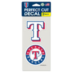 Wholesale-Texas Rangers Perfect Cut Decal set of two 4"x4"