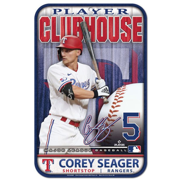 Wholesale-Texas Rangers Plastic Sign 11" x 17" Corey Seager