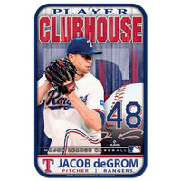 Wholesale-Texas Rangers Plastic Sign 11" x 17" Jacob deGrom