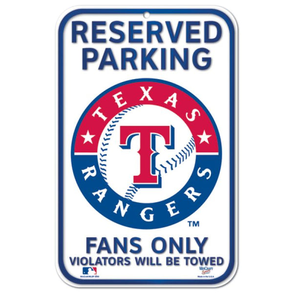 Wholesale-Texas Rangers Reserved Parking Plastic Sign 11" x 17"