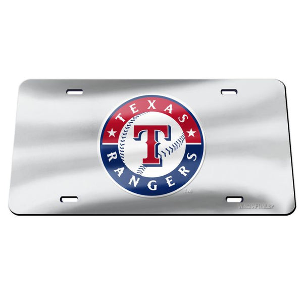 Wholesale-Texas Rangers SILVER Specialty Acrylic License Plate