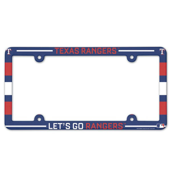 Wholesale-Texas Rangers SLOGAN Lic Plate Frame Full Color