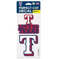 Wholesale-Texas Rangers SLOGAN Perfect Cut Decal Set of two 4"x4"