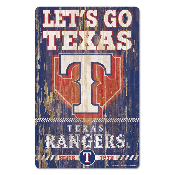 Wholesale-Texas Rangers SLOGAN Wood Sign 11" x 17" 1/4" thick