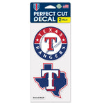 Wholesale-Texas Rangers State Shape Perfect Cut Decal Set of two 4"x4"