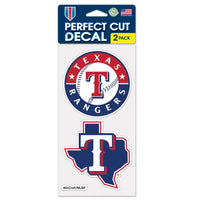 Wholesale-Texas Rangers State Shape Perfect Cut Decal Set of two 4"x4"