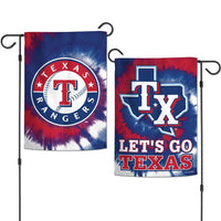 Wholesale-Texas Rangers Tie Dye Garden Flags 2 sided 12.5" x 18"