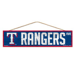 Wholesale-Texas Rangers Wood Sign-with Rope 4" x 17"