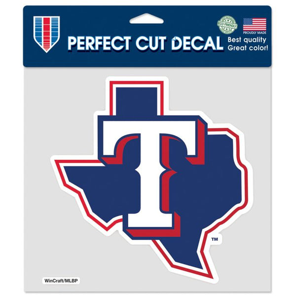 Wholesale-Texas Rangers state shape Perfect Cut Color Decal 8" x 8"