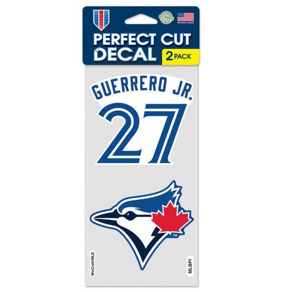 Wholesale-Toronto Blue Jays Perfect Cut Decal Set of two 4"x4" Vladimir Guerrero Jr.