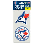 Wholesale-Toronto Blue Jays Perfect Cut Decal set of two 4"x4"