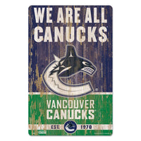 Wholesale-Vancouver Canucks SLOGAN Wood Sign 11" x 17" 1/4" thick