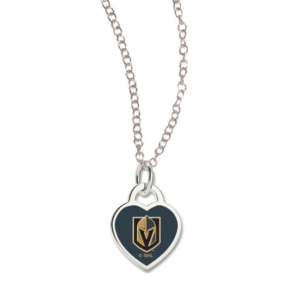 Wholesale-Vegas Golden Knights Necklace w/3D Heart