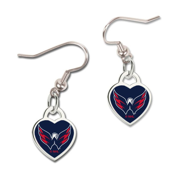 Wholesale-Washington Capitals Earrings w/3D Heart