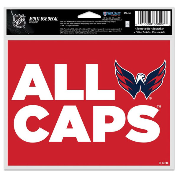 Wholesale-Washington Capitals Multi-Use Decal -Clear Bckrgd 5" x 6"