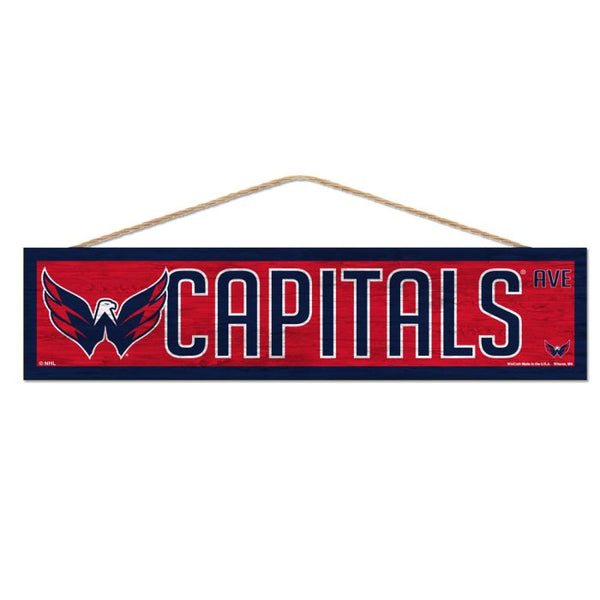 Wholesale-Washington Capitals Wood Sign-with Rope 4" x 17"