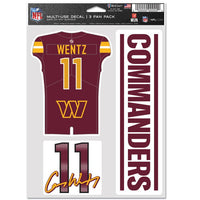 Wholesale-Washington Commanders Multi Use 3 fan pack Carson Wentz