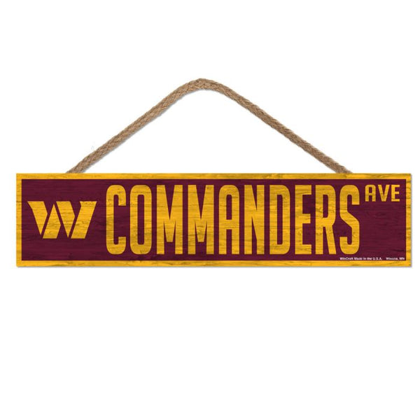 Wholesale-Washington Commanders Wood Sign-with Rope 4" x 17"