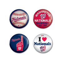 Wholesale-Washington Nationals Button 4 Pack 1 1/4" Rnd