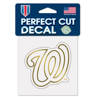 Wholesale-Washington Nationals Gold Decal Metallic 4" x 4"