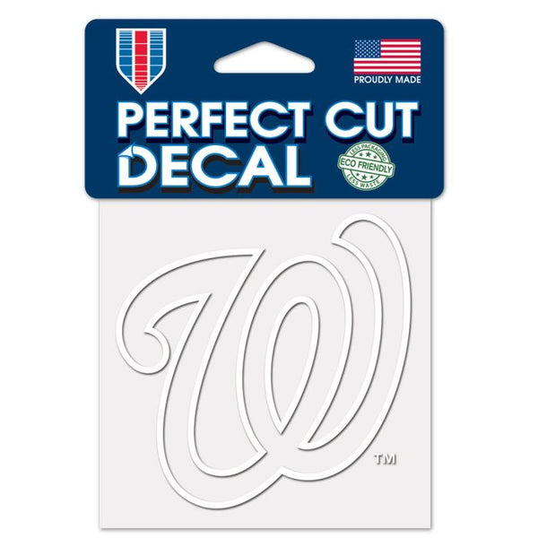 Wholesale-Washington Nationals Perfect Cut White Decal 4" x 4"