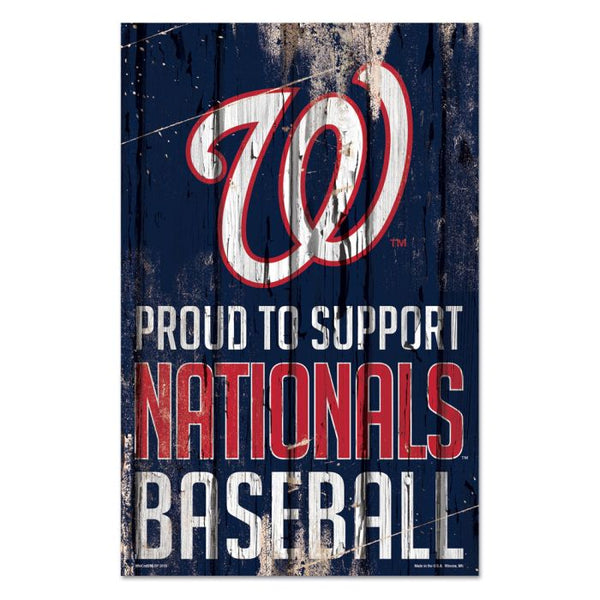 Wholesale-Washington Nationals Proud to Support Wood Sign 11" x 17" 1/4" thick