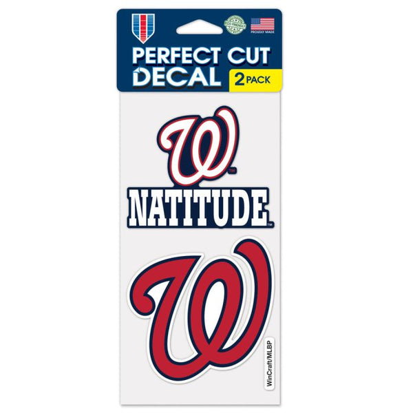 Wholesale-Washington Nationals SLOGAN Perfect Cut Decal Set of two 4"x4"