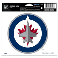 Wholesale-Winnipeg Jets Multi-Use Decal -Clear Bckrgd 5" x 6"