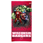 Wholesale-Wisconsin Badgers / Marvel (c) 2021 MARVEL Spectra Beach Towel 30" x 60"