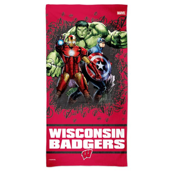 Wholesale-Wisconsin Badgers / Marvel (c) 2021 MARVEL Spectra Beach Towel 30" x 60"