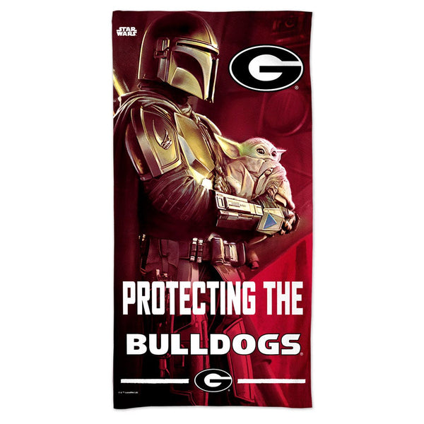 Georgia Bulldogs / Star Wars MANDALORIAN Spectra Beach Towel 30"  x 60"