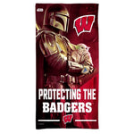 Wholesale-Wisconsin Badgers / Star Wars MANDALORIAN Spectra Beach Towel 30" x 60"