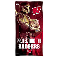 Wholesale-Wisconsin Badgers / Star Wars MANDALORIAN Spectra Beach Towel 30" x 60"