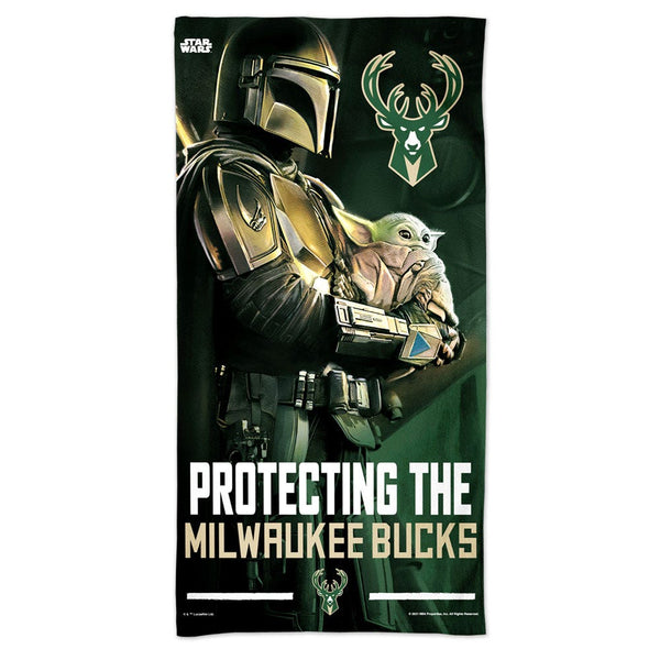 Milwaukee Bucks / Star Wars Mandalorian Spectra Beach Towel 30"  x 60"
