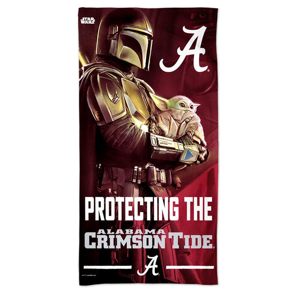 Alabama Crimson Tide / Star Wars MANDALORIAN Spectra Beach Towel 30"  x 60"