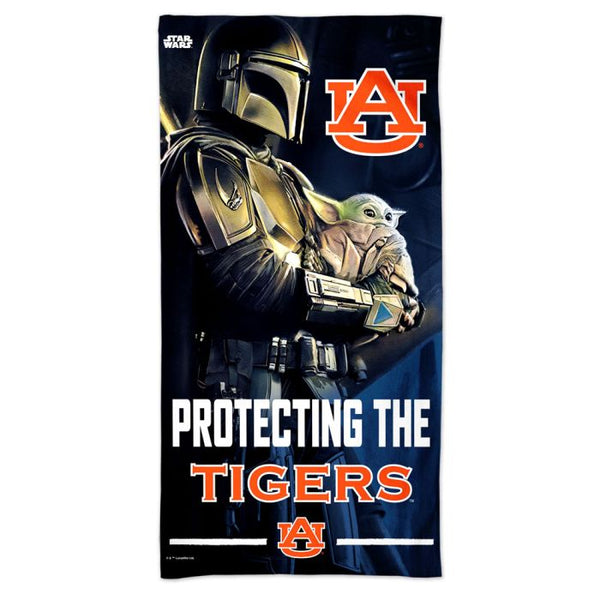 Wholesale-Auburn Tigers / Star Wars MANDALORIAN Spectra Beach Towel 30" x 60"