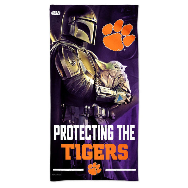 Clemson Tigers / Star Wars MANDALORIAN Spectra Beach Towel 30"  x 60"
