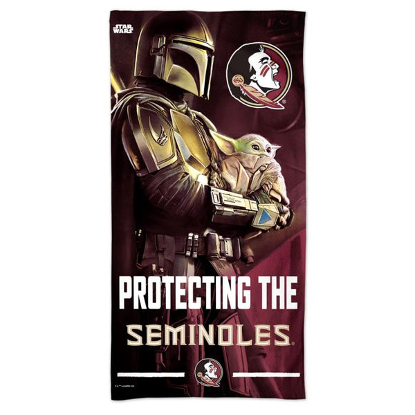 Wholesale-Florida State Seminoles / Star Wars MANDALORIAN Spectra Beach Towel 30" x 60"