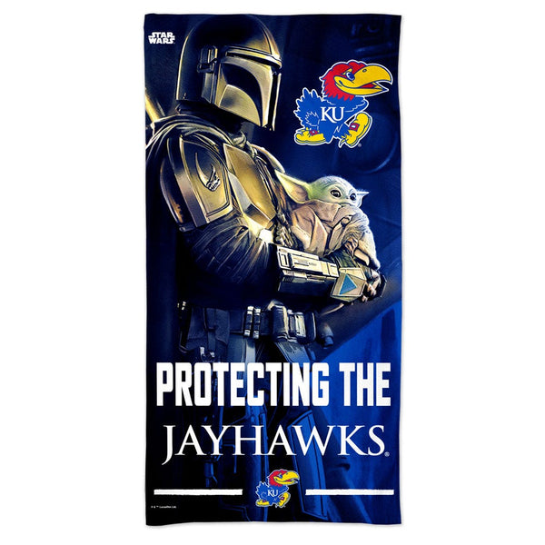 Kansas Jayhawks / Star Wars MANDALORIAN Spectra Beach Towel 30"  x 60"