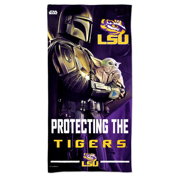 LSU Tigers / Star Wars MANDALORIAN Spectra Beach Towel 30"  x 60"