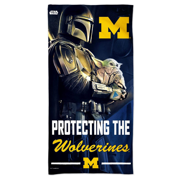 Michigan Wolverines / Star Wars MANDALORIAN Spectra Beach Towel 30"  x 60"