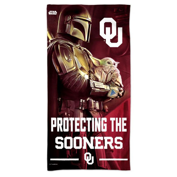 Wholesale-Oklahoma Sooners / Star Wars Mandalorian Spectra Beach Towel 30" x 60"