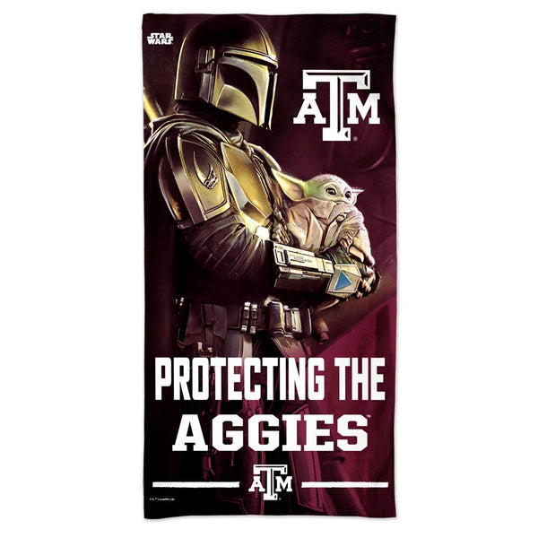 Texas A&M Aggies / Star Wars Mandalorian Spectra Beach Towel 30"  x 60"