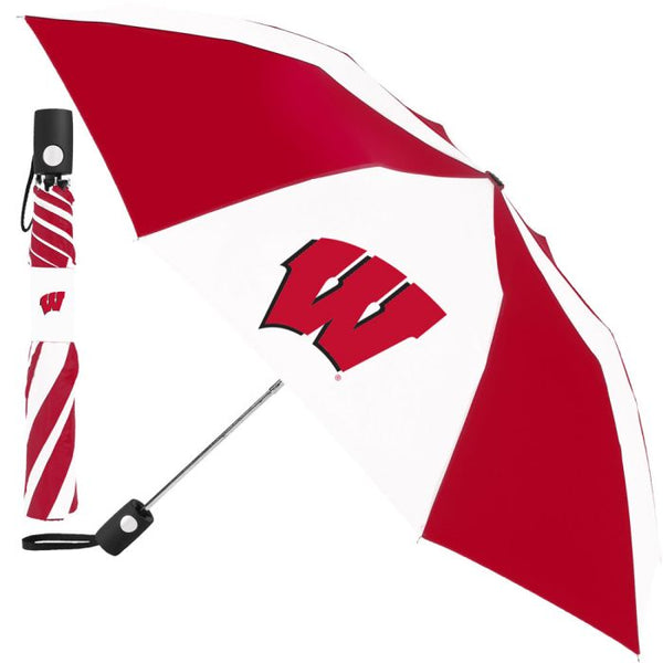 Wholesale-Wisconsin Badgers Auto Folding Umbrella