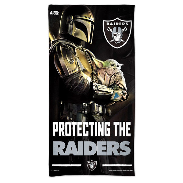 Las Vegas Raiders / Star Wars Mandalaorian Spectra Beach Towel 30"  x 60"